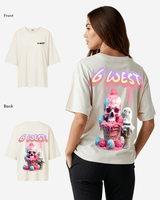 G West Womens Oversized Melting Ice Cream Tee