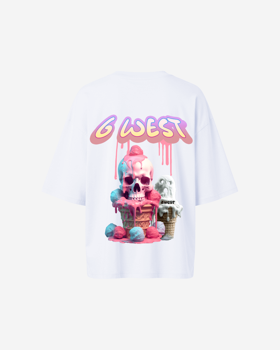 G West Womens Oversized Melting Ice Cream Tee