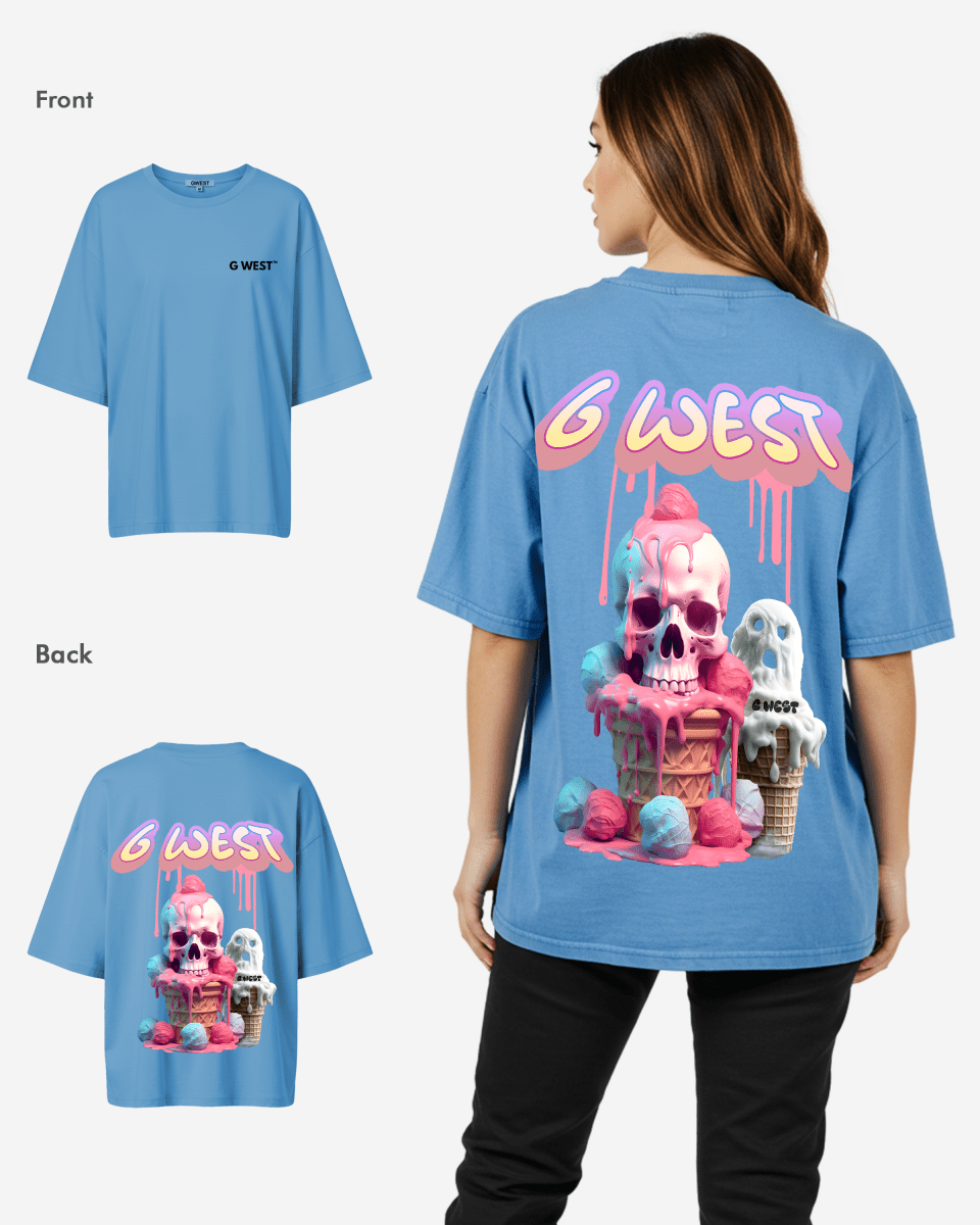 G West Womens Oversized Melting Ice Cream Tee