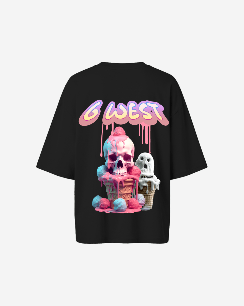 G West Womens Oversized Melting Ice Cream Tee