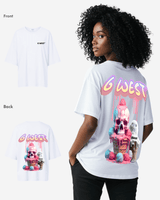 G West Womens Oversized Melting Ice Cream Tee
