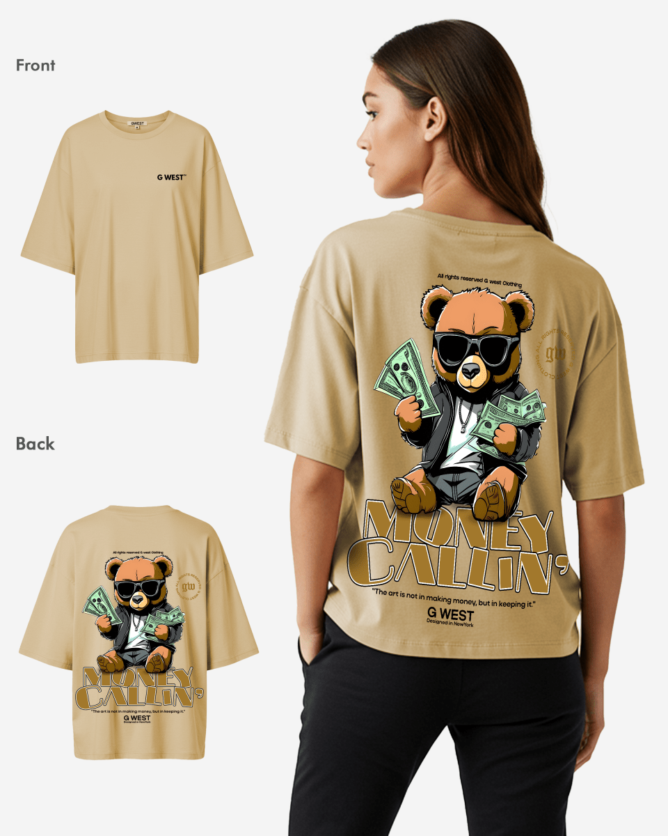 G West Womens Oversized Money Calling T Shirt