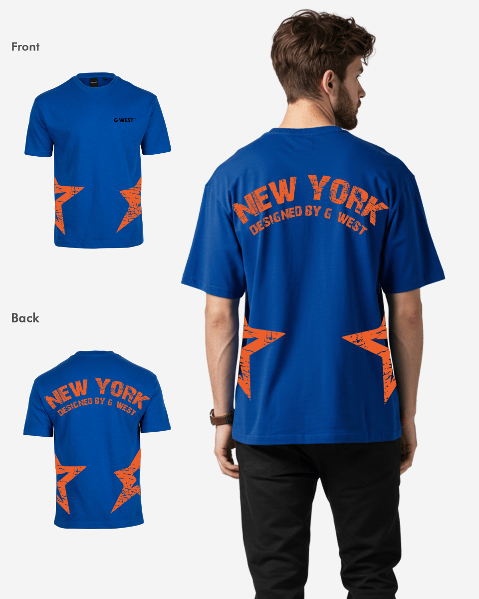 G West Oversized New York Arch Logo With Star Tee