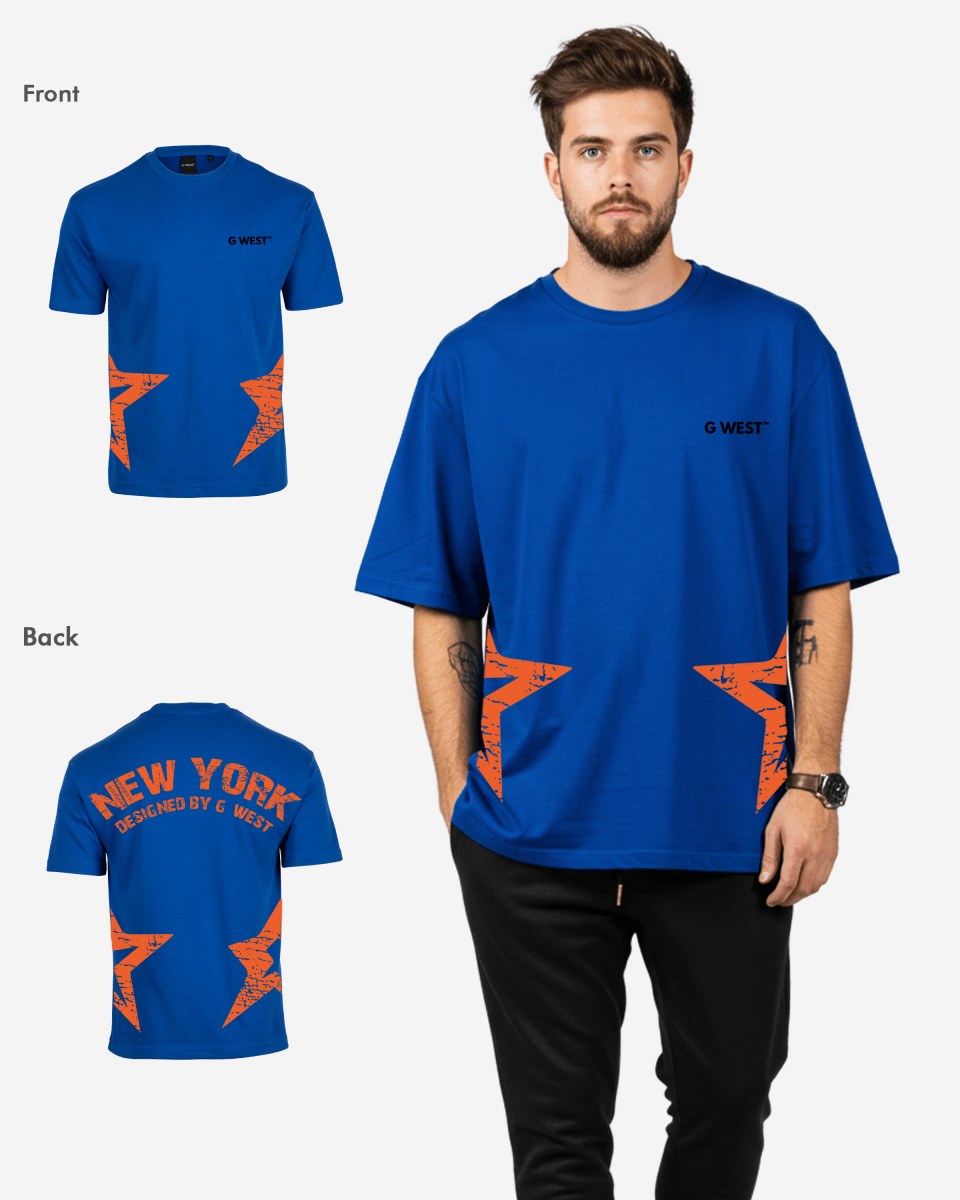 G West Oversized New York Arch Logo With Star Tee