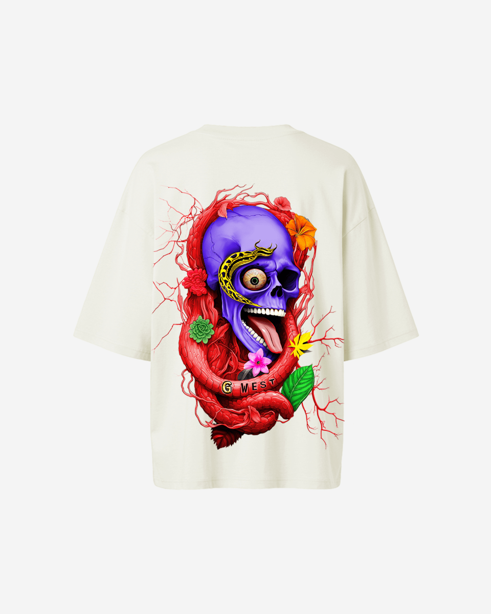 G West Oversized Premium Snake Skull T-Shirt - WOMEN
