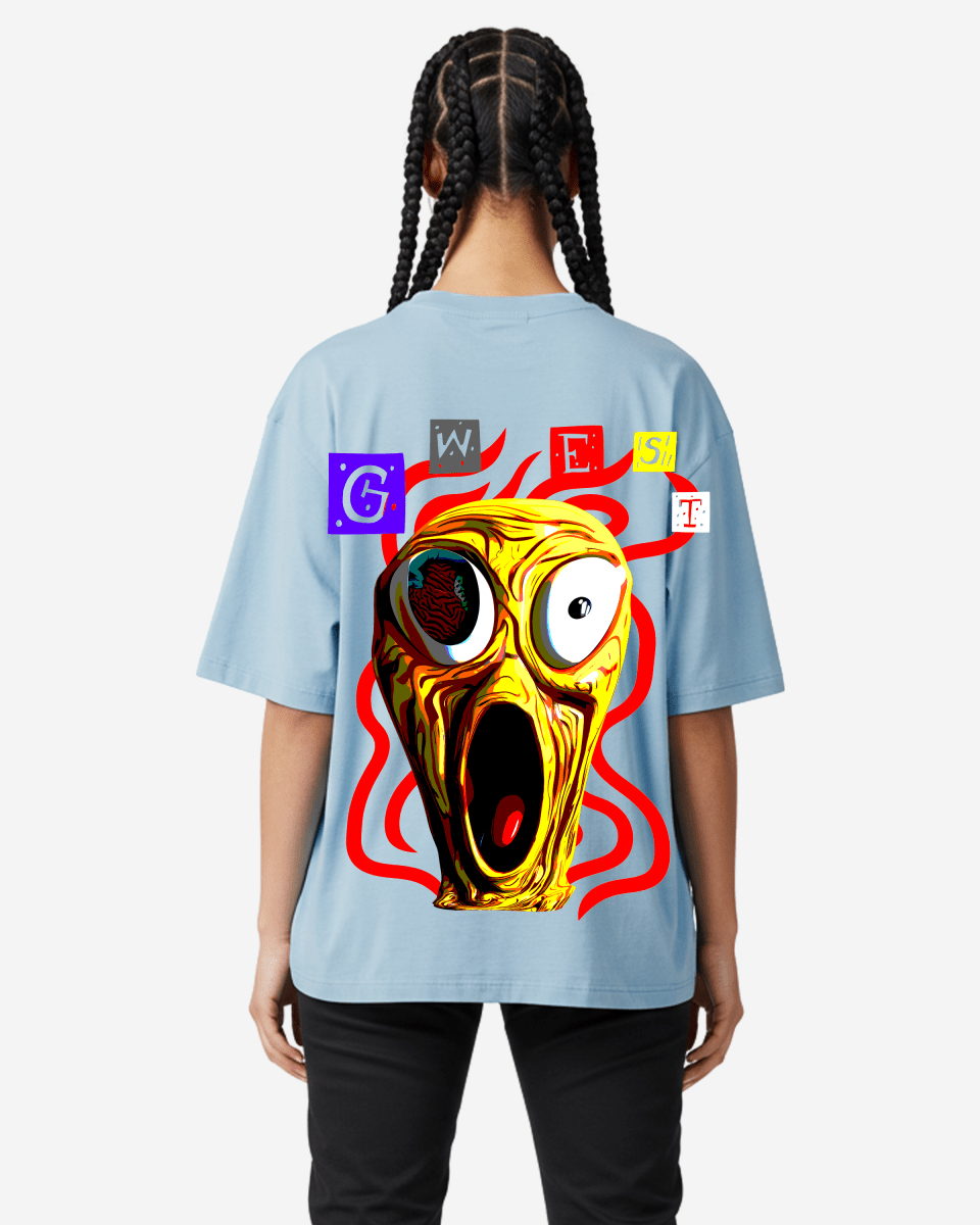 G West Oversized Premium T Shirt Scary Face - WOMEN