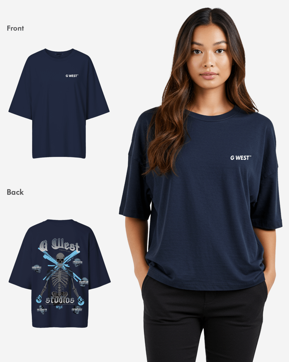G West Oversized Skull Tee -WOMEN
