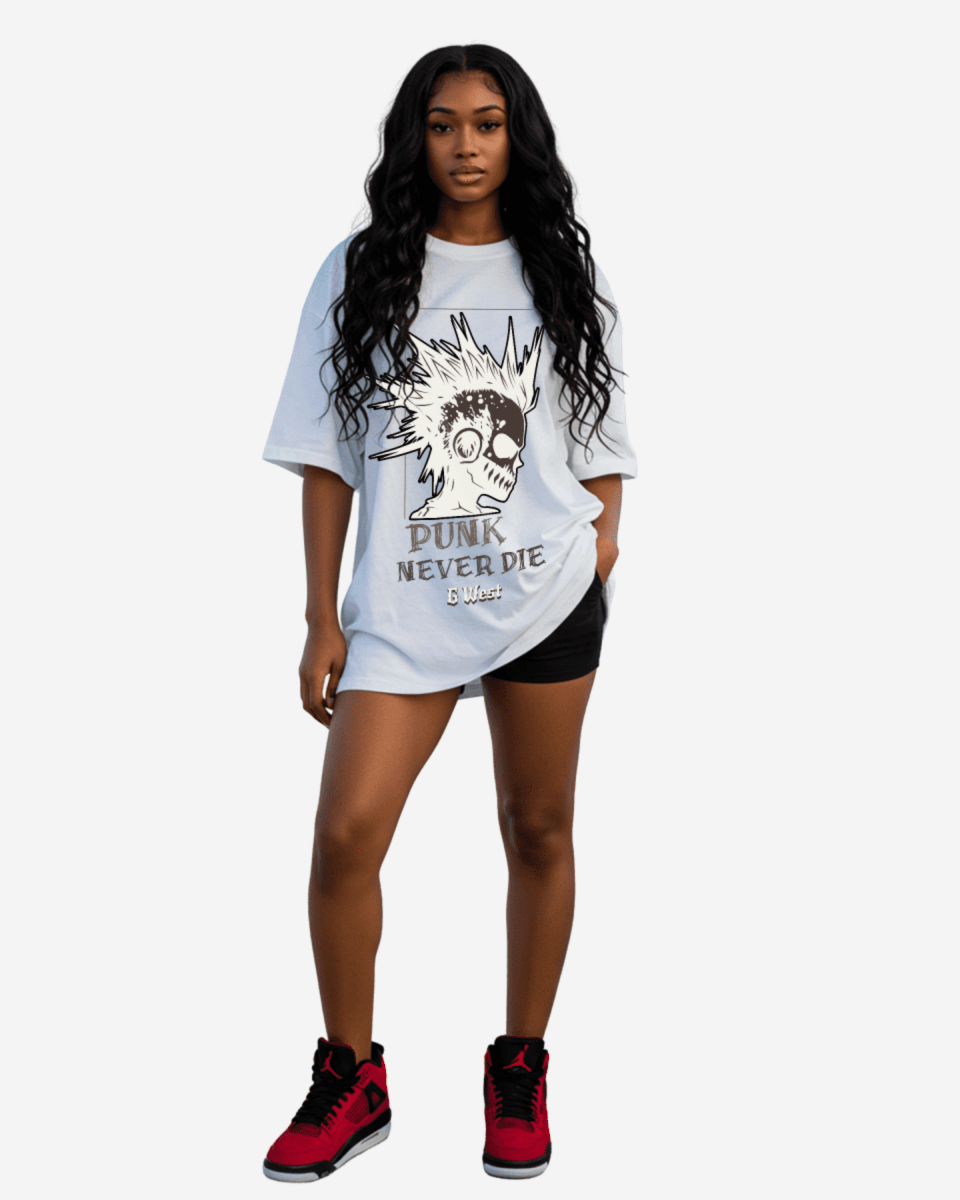 G West Punk Never Die Oversized Women's T-Shirt