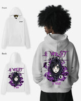 G West Purple Eye Black Oversize Hoodie