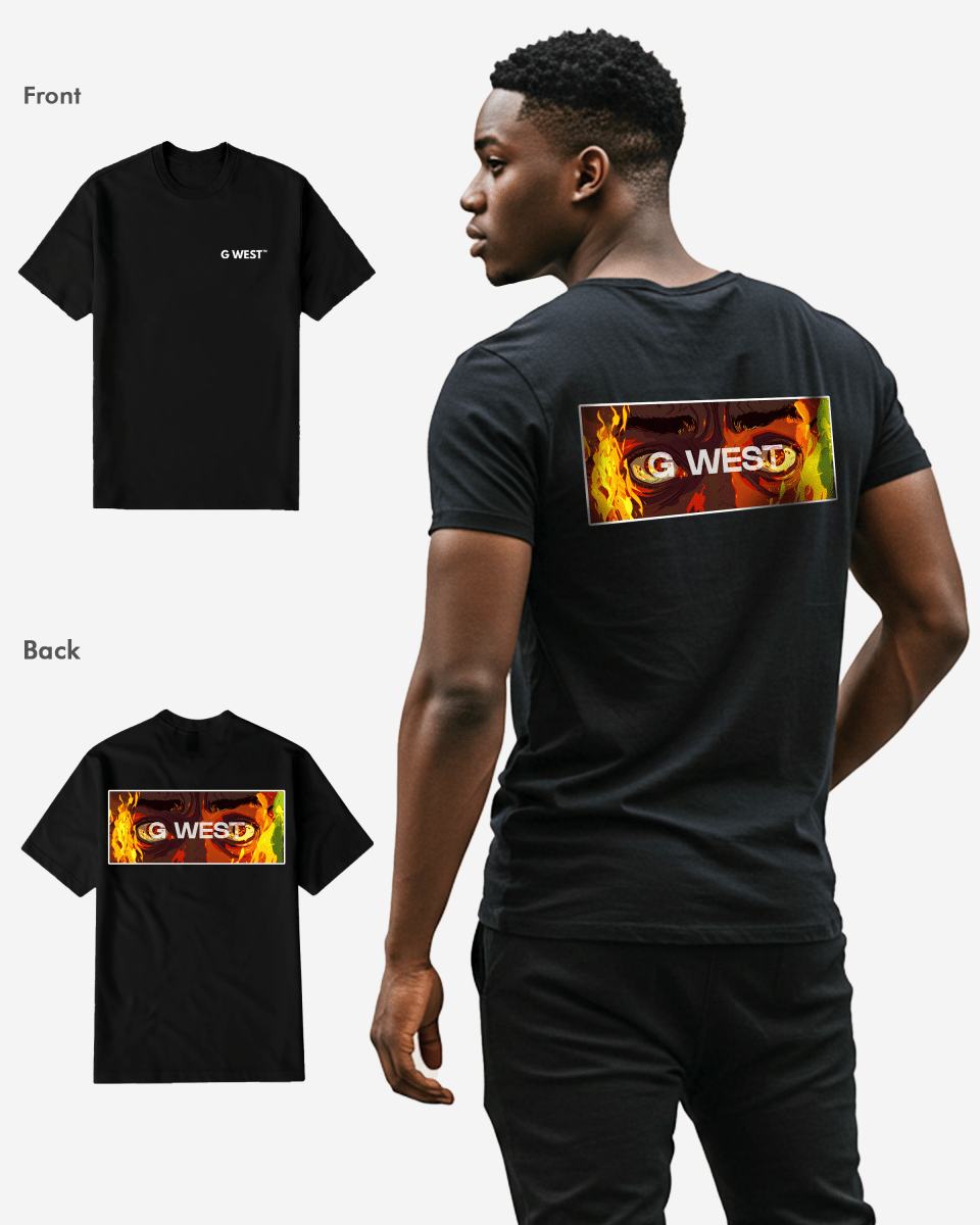 G West Regular Fit Flame Box Logo T Shirt