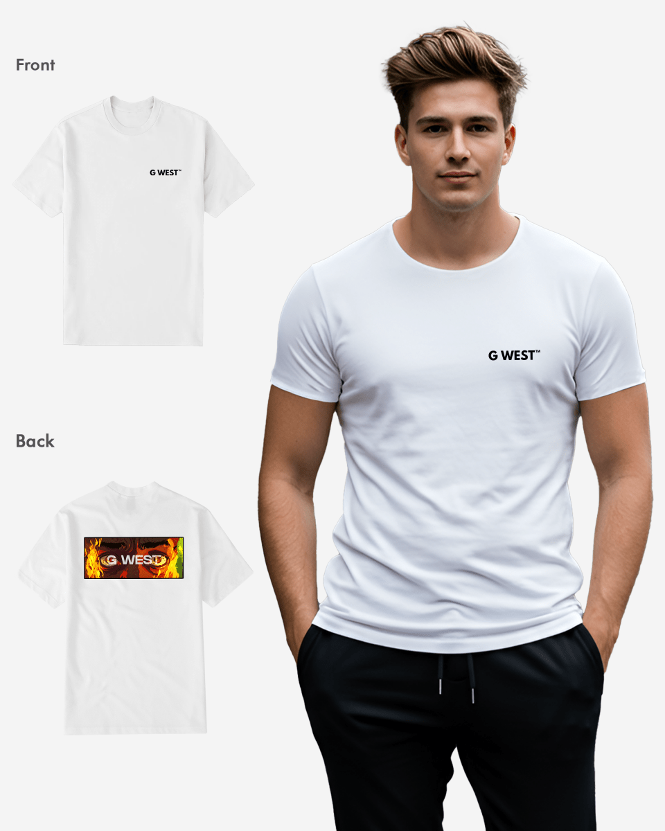 G West Regular Fit Flame Box Logo T Shirt