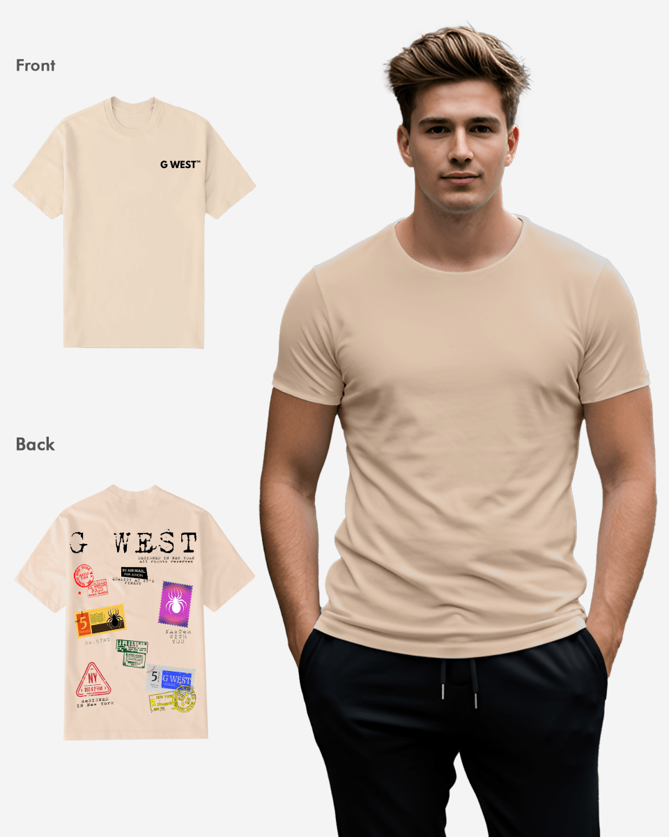 G West Regular Fit Stamp T Shirt - Gwpbast5041 - 7 Colors
