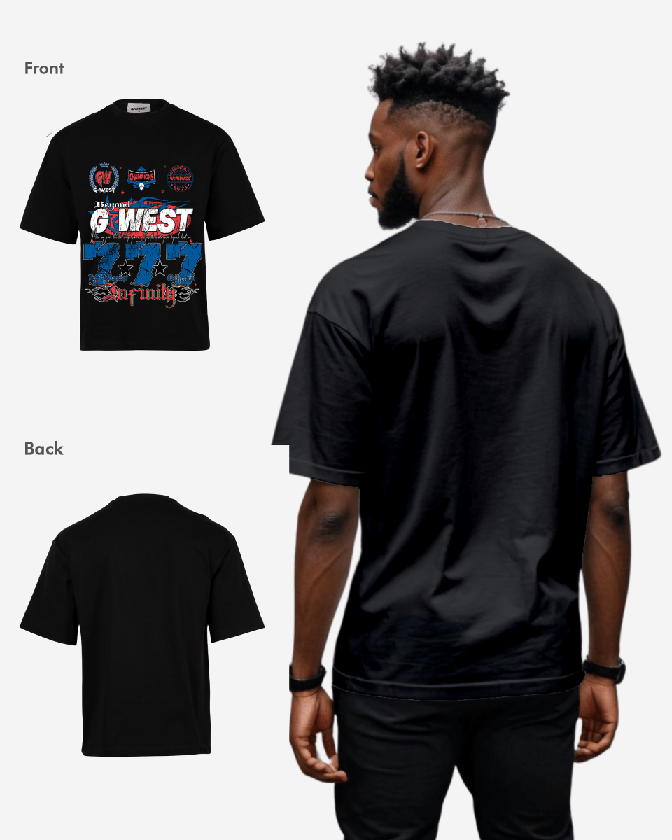 G West Rhinestone 777 Oversized Tee
