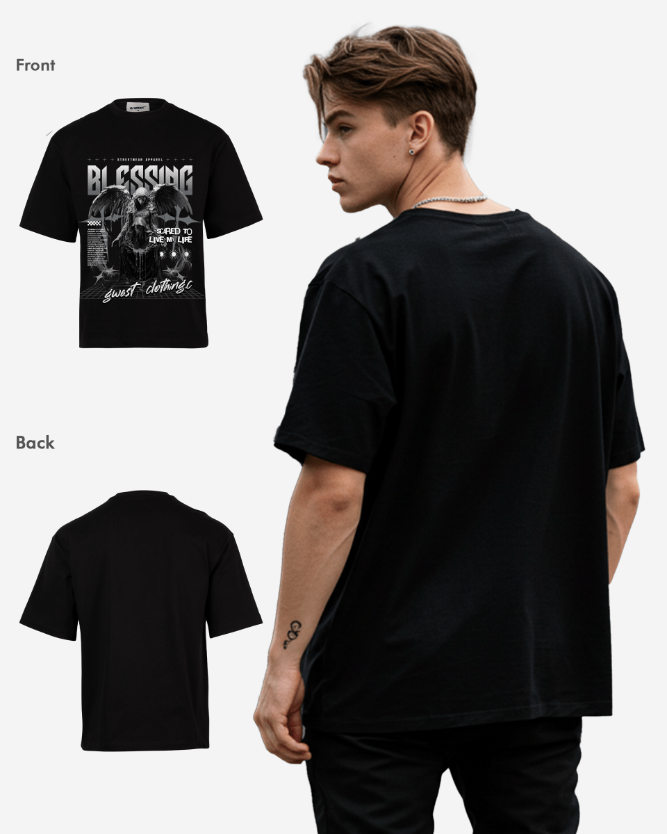 G West Rhinestone Blessing Oversized Tee
