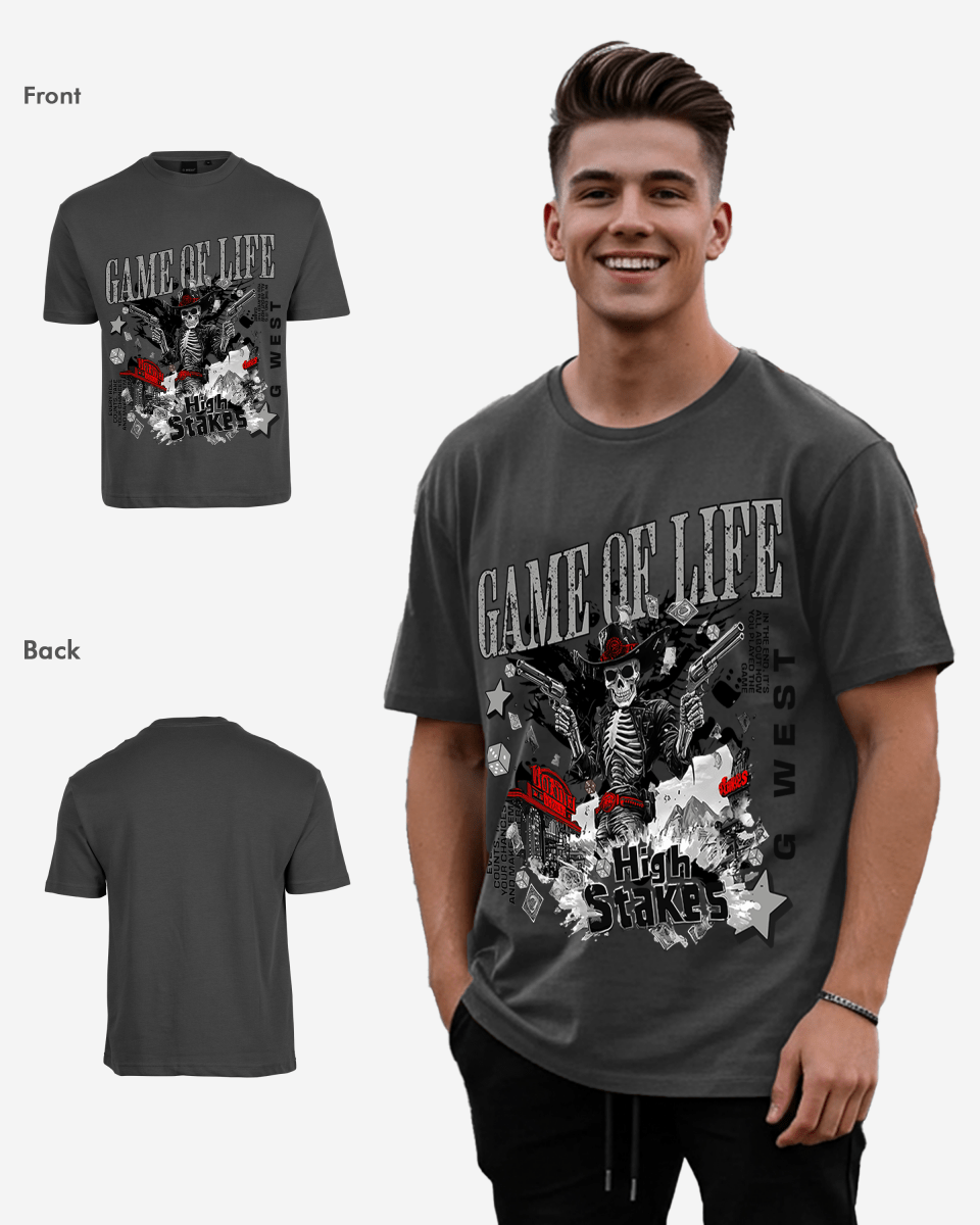 G West Rhinestone Game Of Life Oversized Tee