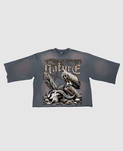 G WEST RHINESTONE NATURE'S LAW SLEEVE TEE