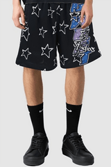 G WEST RHINSTONE CAN YOU HELP ME 3/4 SLEEVES MESH SHORT SET
