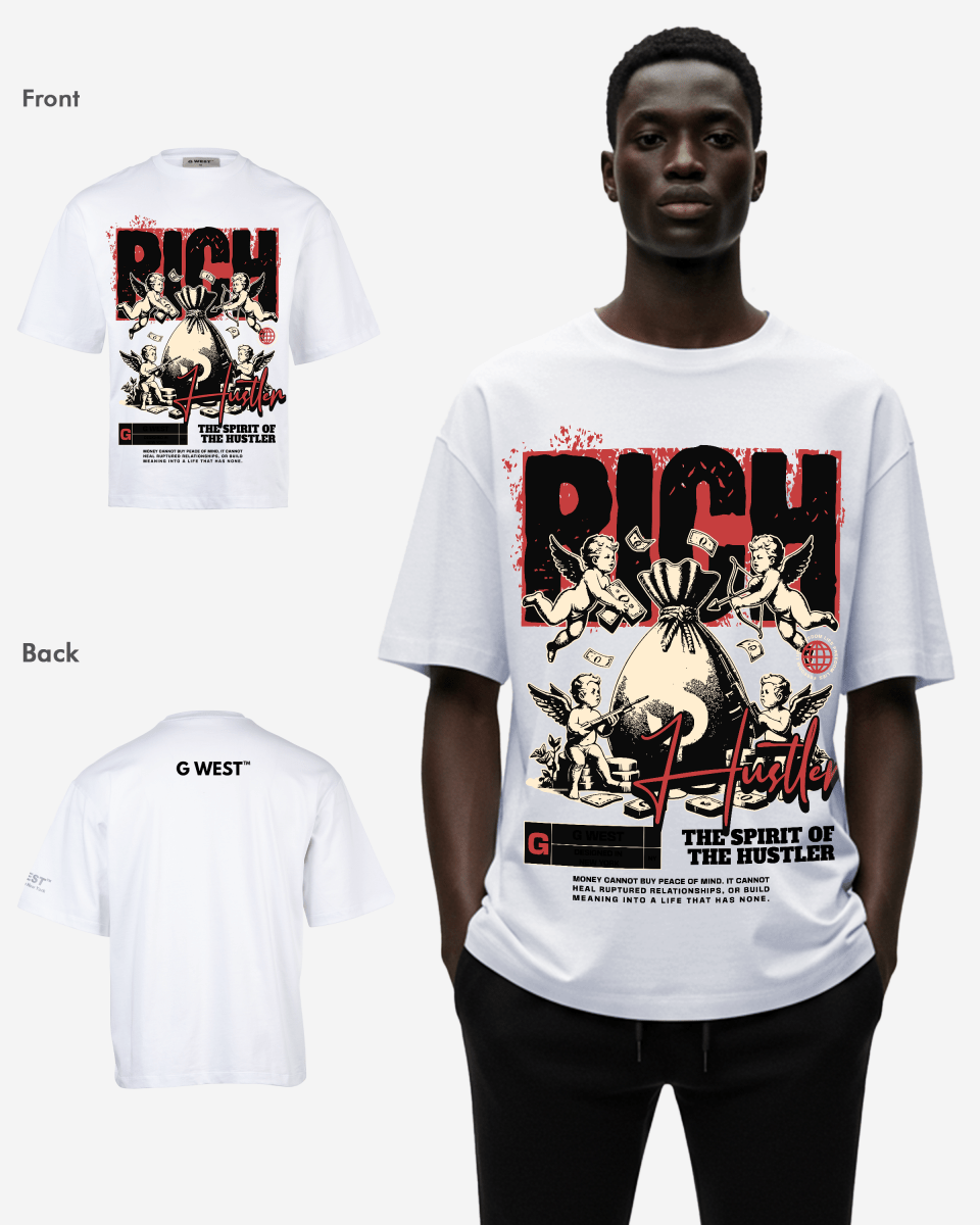 G-WEST RICH HUSTLER OVERSIZEED TEE