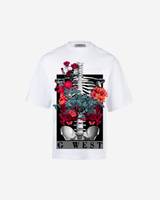 G WEST skeleton in bloom OVERSIZED TEE
