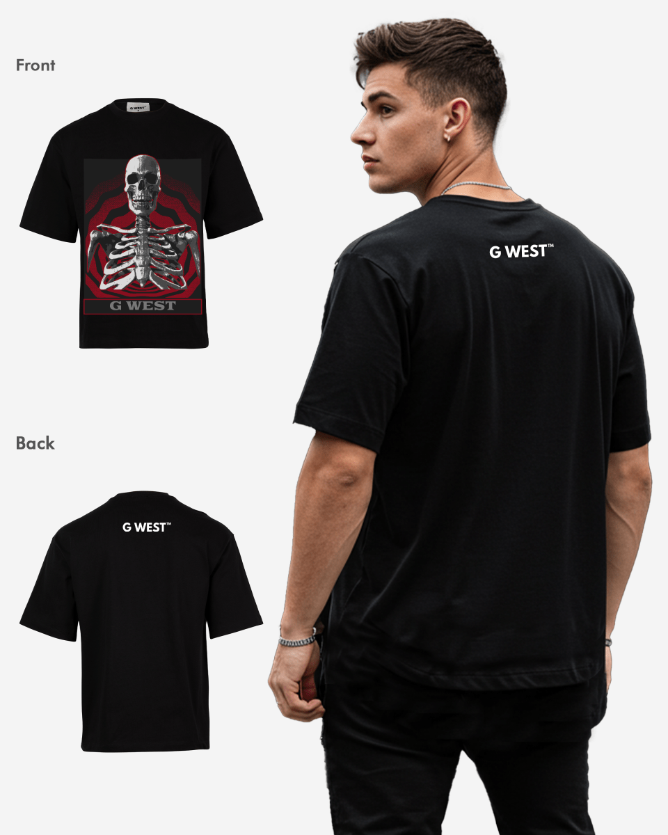 G WEST Skull of the unknown OVersized Tee
