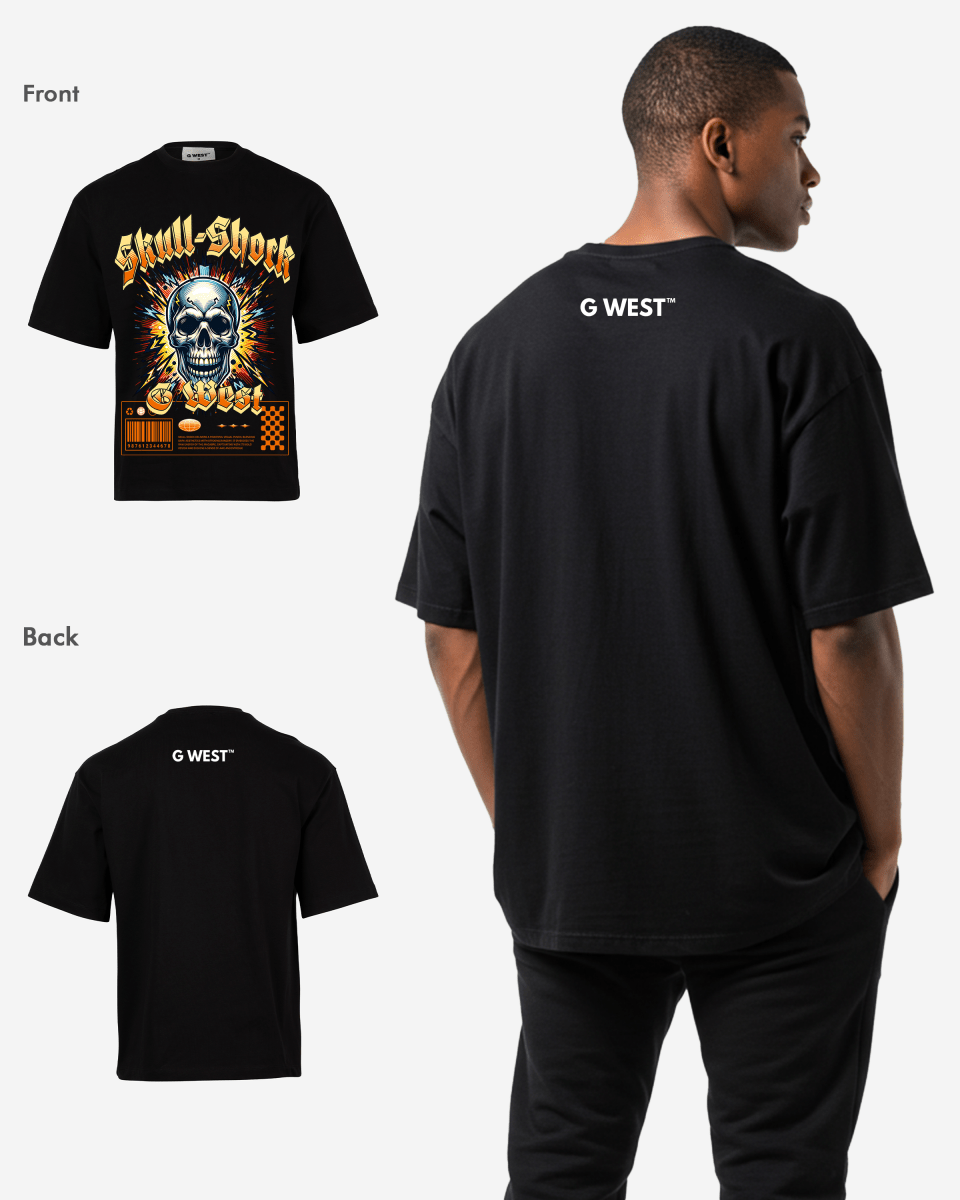 G-WEST SKULL SHORK OVERSIZED TEE