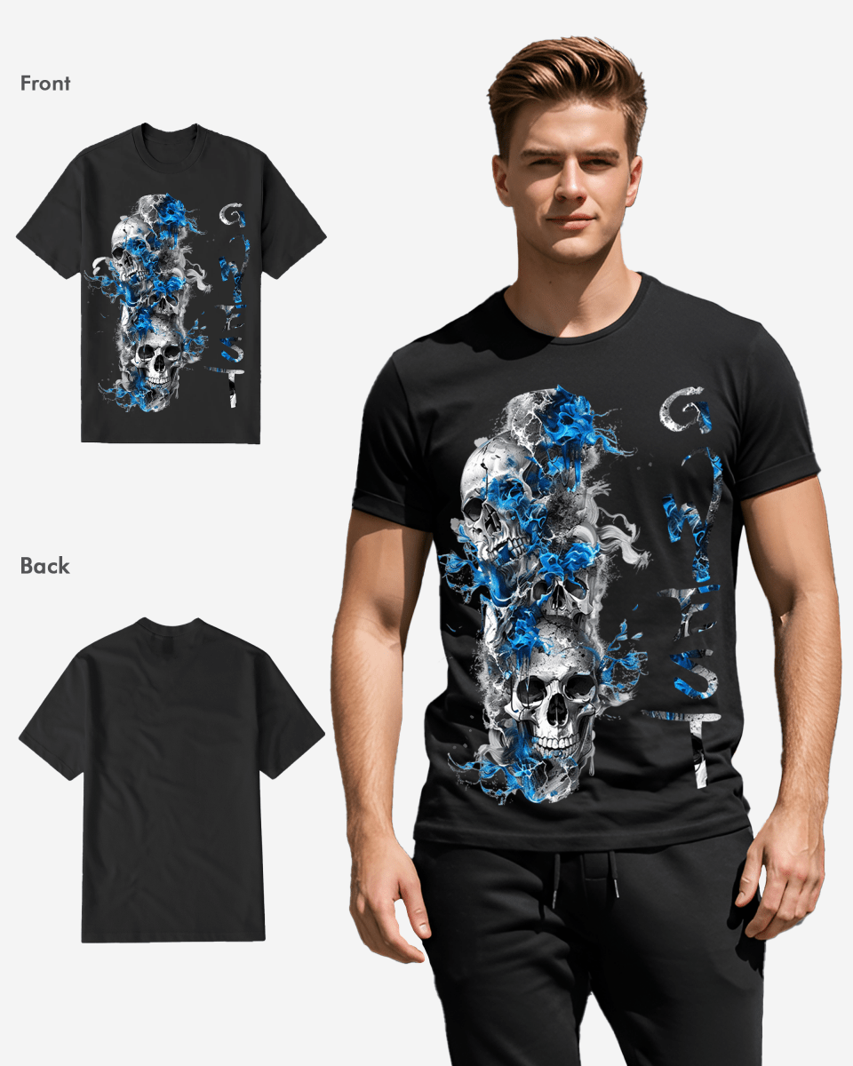 G WEST Smoky skull TEE