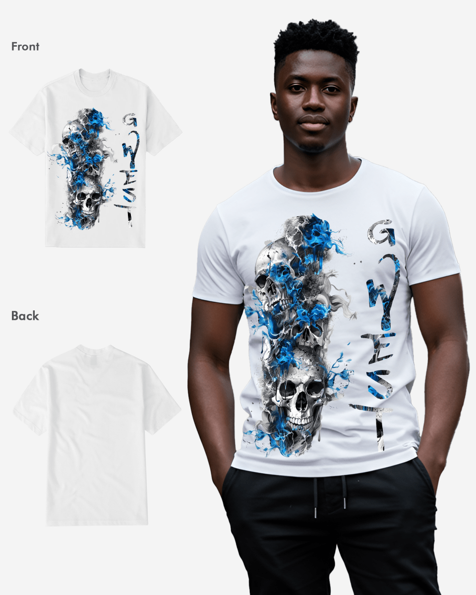 G WEST Smoky skull TEE