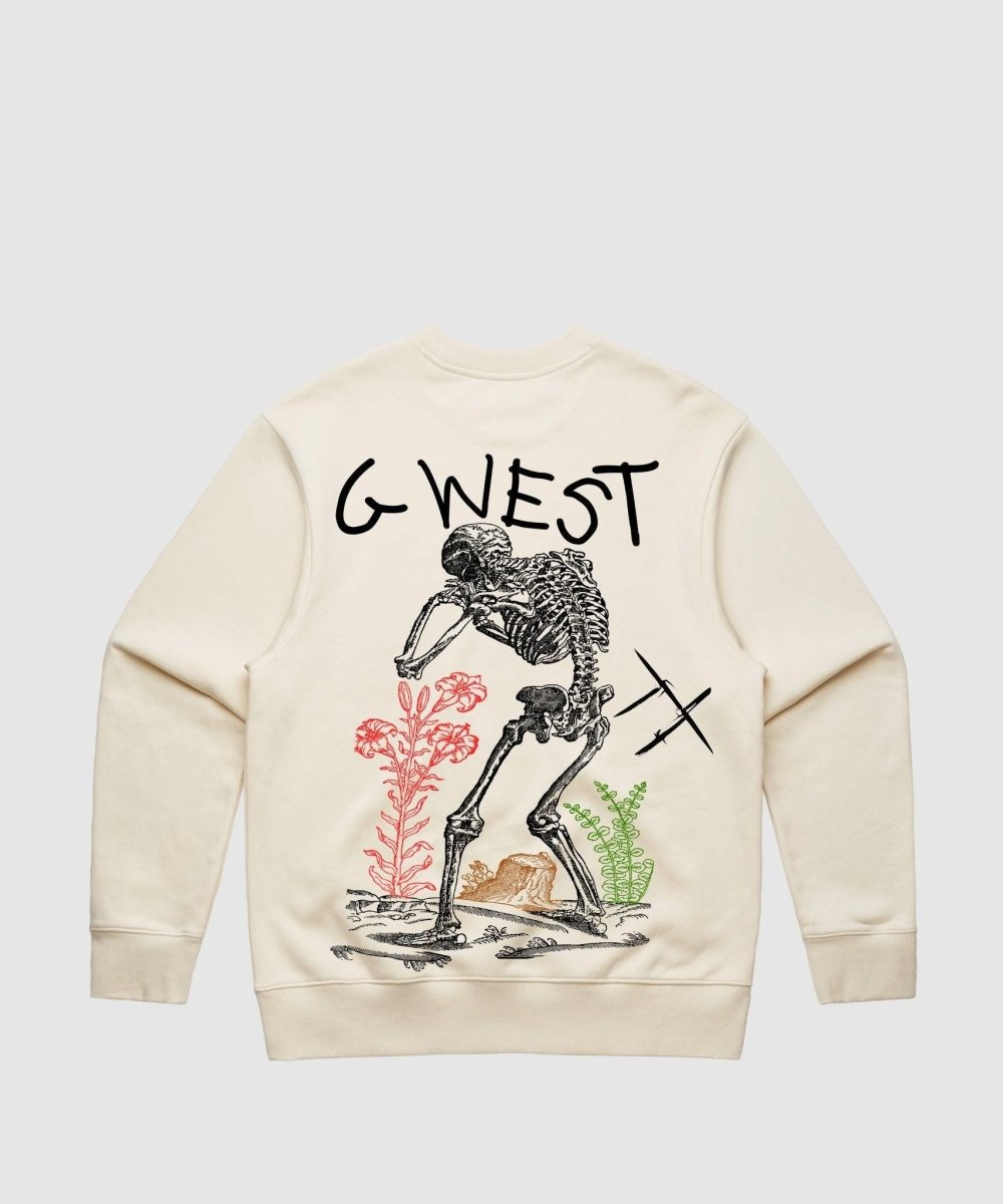 G West Sorrow Skeleton Heavy Premium Crewneck
