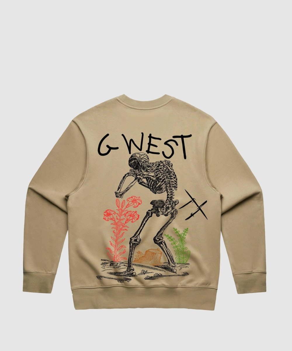 G West Sorrow Skeleton Heavy Premium Crewneck