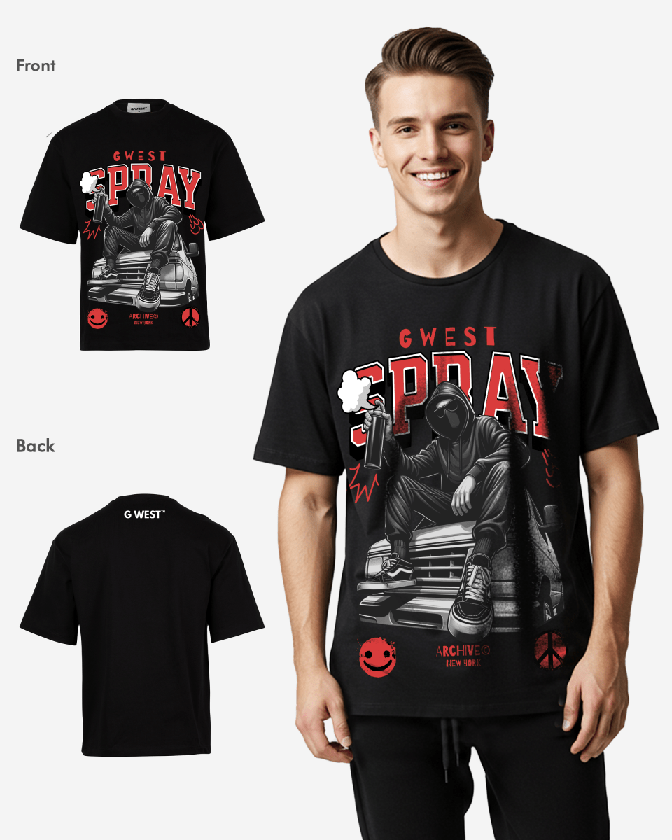 G WEST SPRAY OVERSIZED TEE