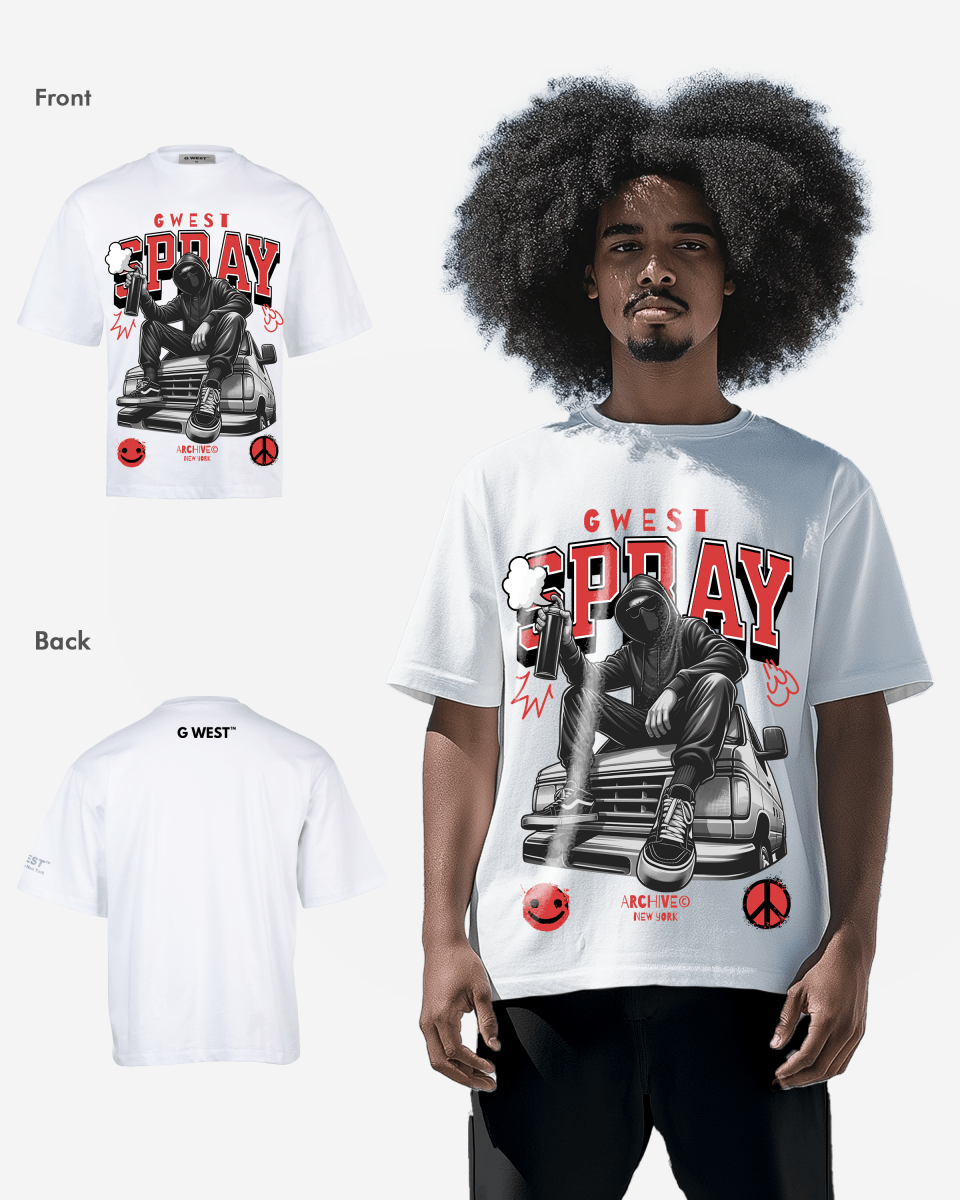 G WEST SPRAY OVERSIZED TEE