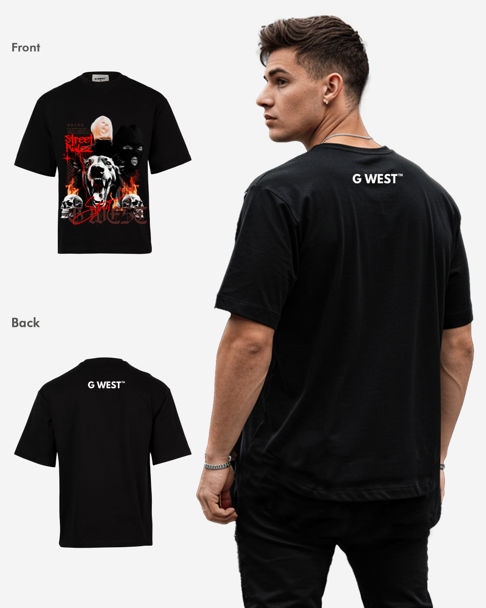 G-WEST STREET RULEZ OVERSIZED TEE