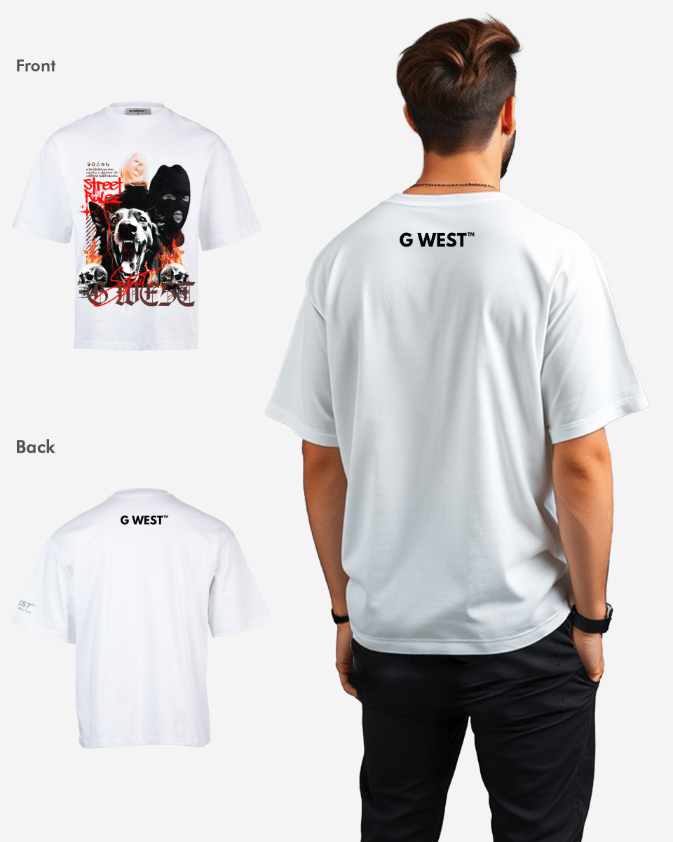 G-WEST STREET RULEZ OVERSIZED TEE