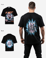 G West Supernatural Acid Wash Premium Oversized Tee Front And Back Print