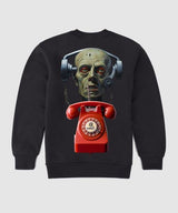 G West Telephone Head Fleece Crewneck With Invisible Zippers