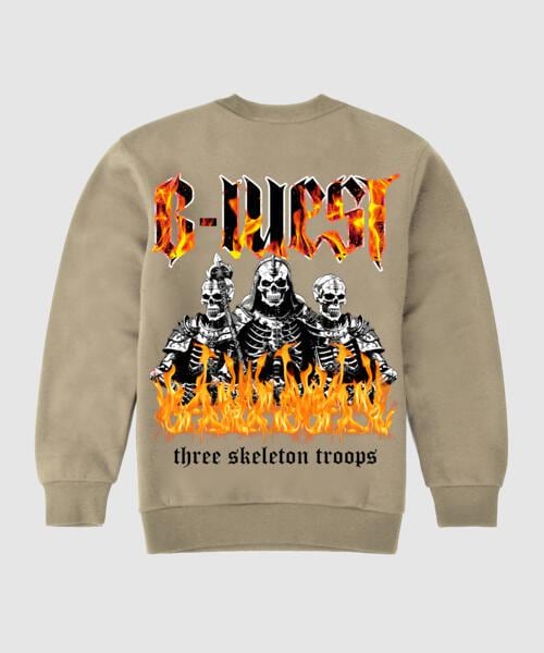 G West Tri Skeleton Fleece Crewneck With Invisible Zippers
