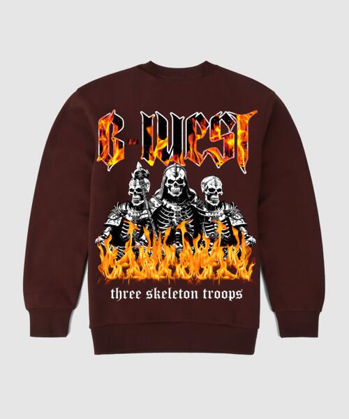 G West Tri Skeleton Fleece Crewneck With Invisible Zippers