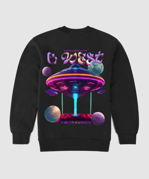 G West Ufo Fleece Crewneck With Invisible Zippers