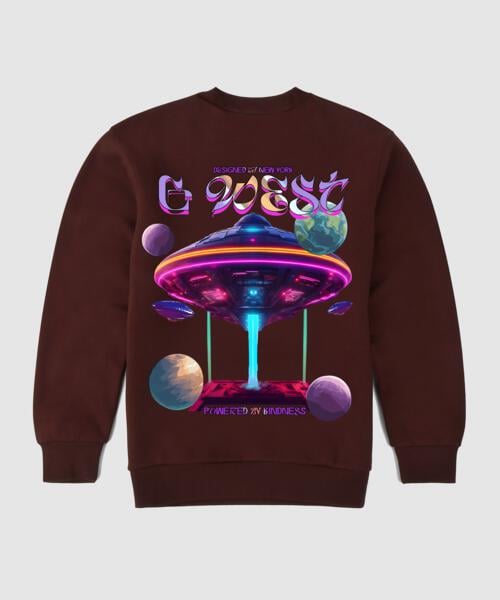 G West Ufo Fleece Crewneck With Invisible Zippers