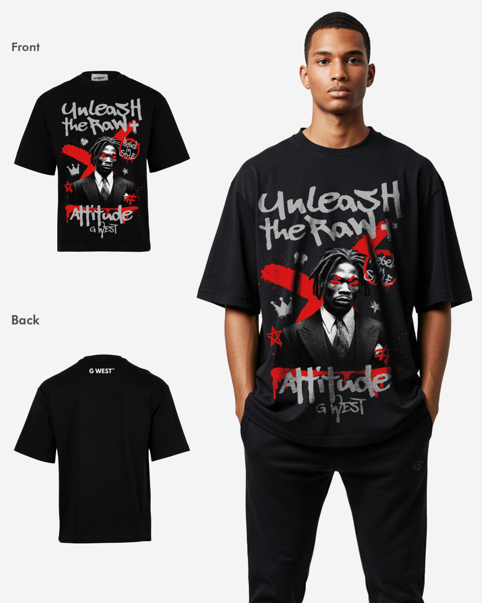 G-WEST UNLEASH THE RAW OVERSIZED TEE