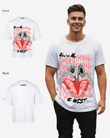 G-WEST WINGS N BLOOMS OVERSIZED TEE