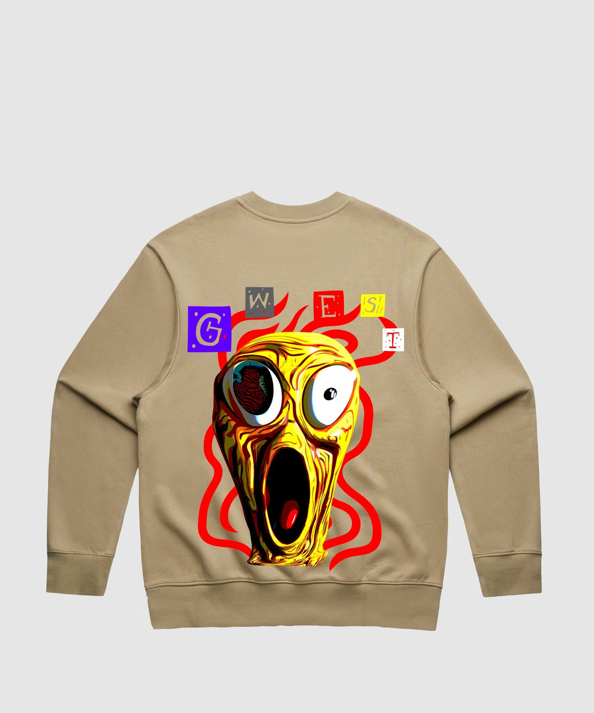 G WEST YELLOW FACE HEAVY PREMIUM CREWNECK