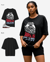 G West Girls love To Ride Oversized Women's T-Shirt