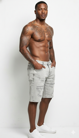 Daily casual outfit featuring comfortable washed denim shorts