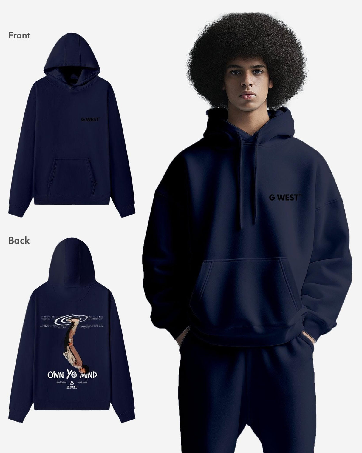 G West Own Yo Mind Heavy Premium Oversized Hoodie