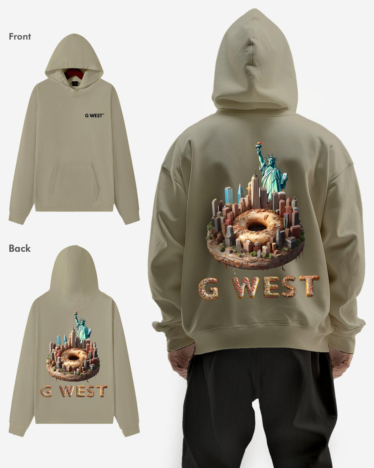 G West Nyc Donut Heavy Premium Oversize Hoodie