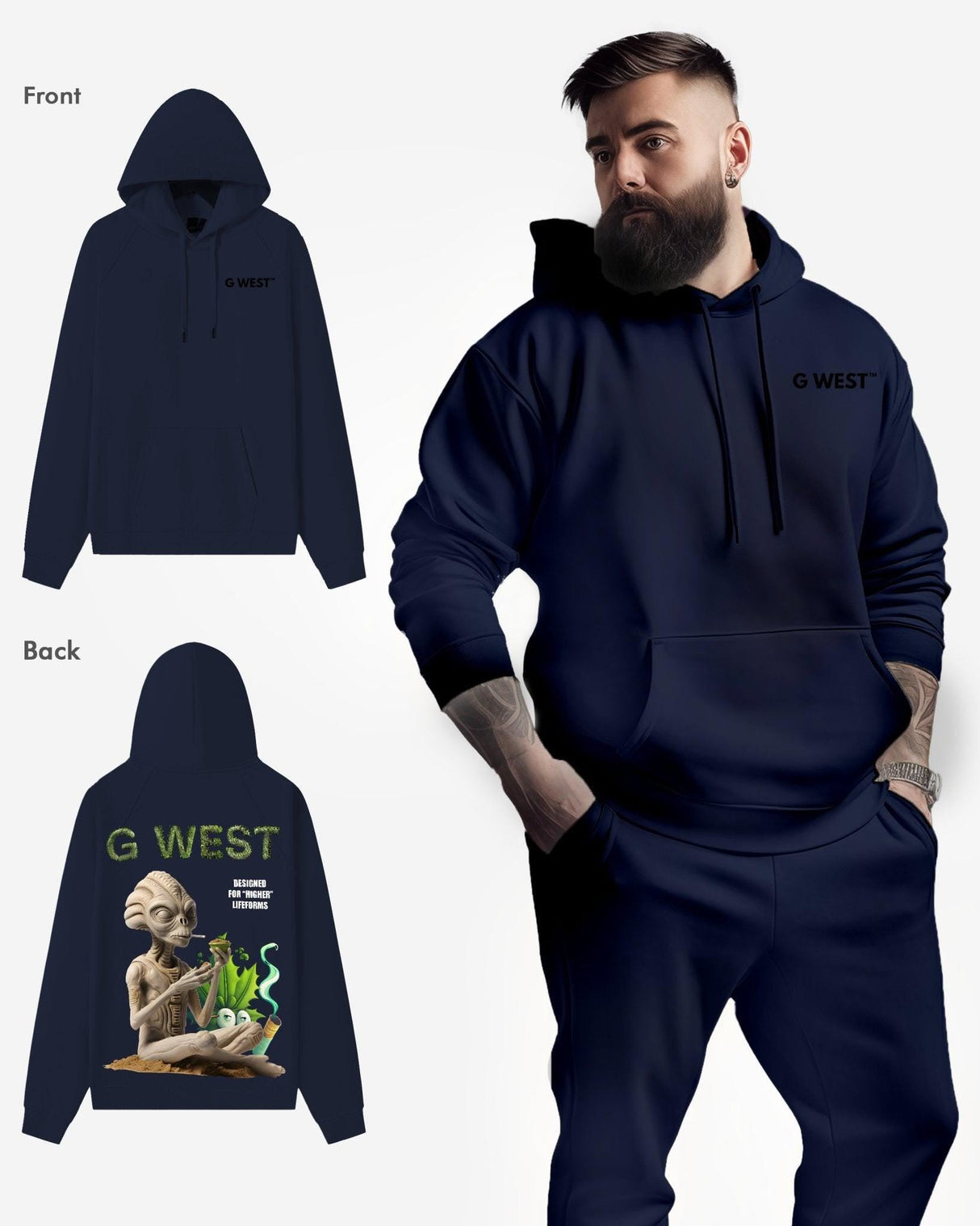 G West Higher Lifeform Heavy Premium Oversized Hoodie