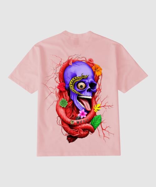 G West Oversized Premium Snake Skull T-Shirt - Gwgtl7005 - 5 Colors
