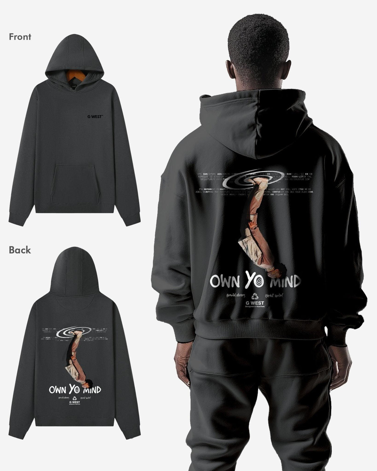 G West Own Yo Mind Heavy Premium Oversized Hoodie