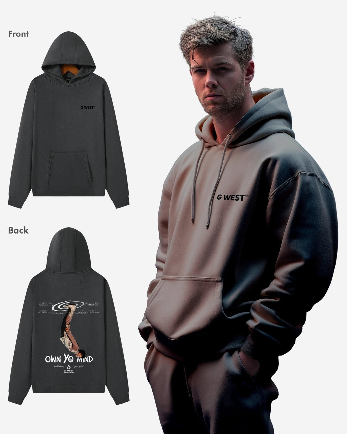 G West Own Yo Mind Heavy Premium Oversized Hoodie